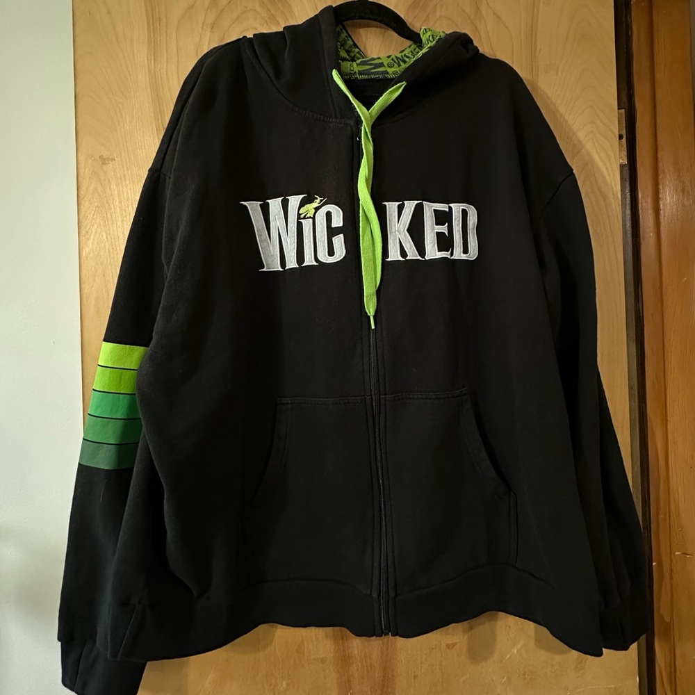 Official Wicked the Musical Unisex Stripe Logo Zip Hoodie